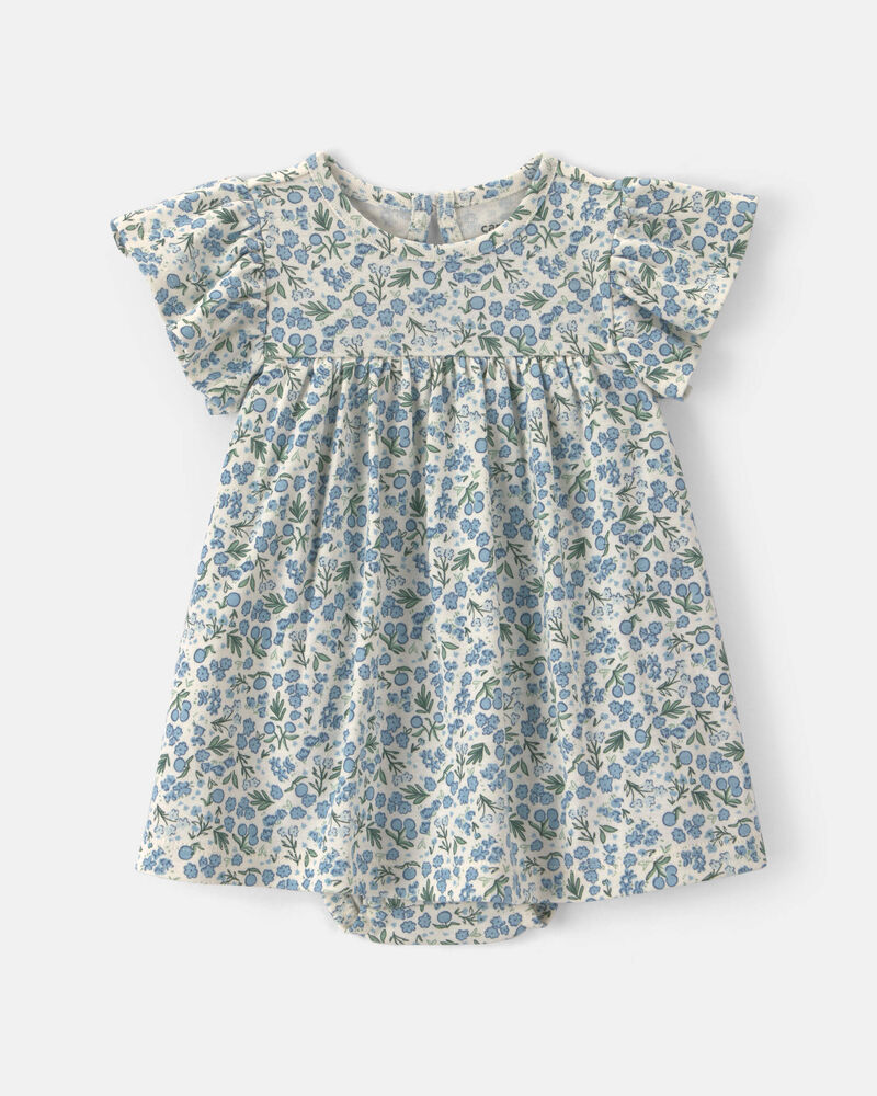 B&eacute;b&eacute; fille - Ensemble 2 pi&egrave;ces robe &agrave; motif floral et cardigan - Bleu, image 2 sur 4 diapositives