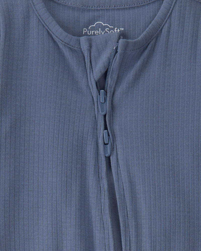 Baby Boy 2-Way Zip PurelySoft Sleeper - Blue, image 2 of 8 slides