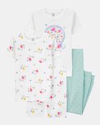 Girls 4-Piece Breakfast Cereal 100% Snug Fit Cotton Pyjamas, image 1 of 4 slides