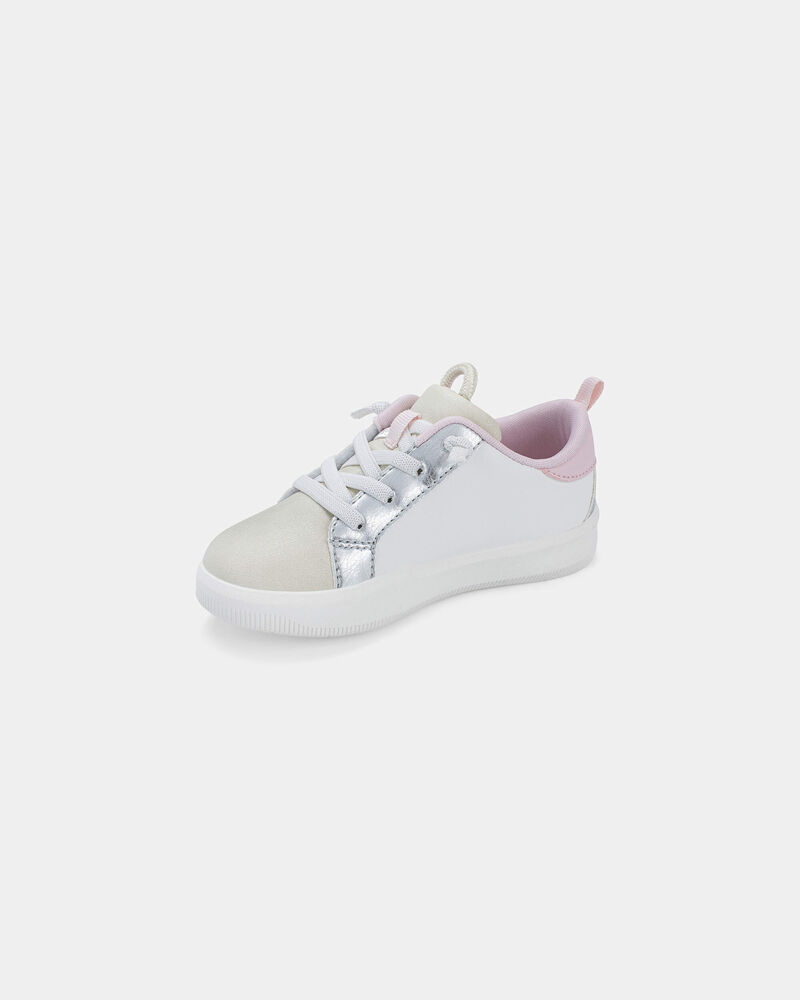 Tout-petit fille - Espadrilles aux couleurs contrast&eacute;es et c&oelig;urs m&eacute;tallis&eacute;s - Blanc, image 6 sur 6 diapositives