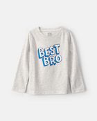 Toddler Boy 'Best Bro' Long-Sleeve Graphic Tee - Grey, image 1 of 3 slides