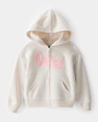 Toddler Solid French Terry Hooded Jacket, image 1 of 3 slides