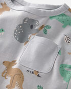 Baby 2-Pack Organic Cotton Rompers in Aussie Friends Print, image 2 of 5 slides