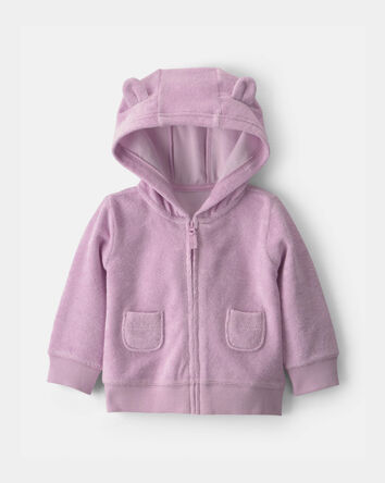 Baby Girl 3-Piece Bear Terry Layering Set - Purple, 