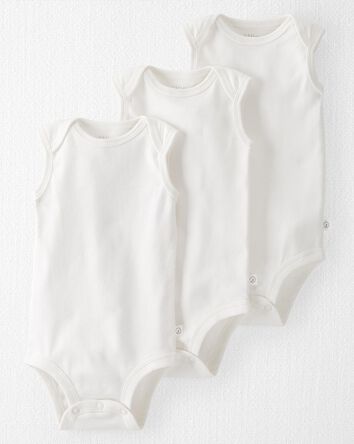 Baby 3-Pack Organic Cotton Rib Bodysuits, 