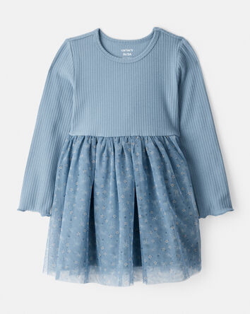 Tout-petit fille - Robe fleurie à manches longues - Ivoire, 
