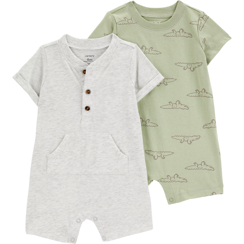 Multi Baby 2-Pack Cotton Rompers | Carter’s Oshkosh Canada