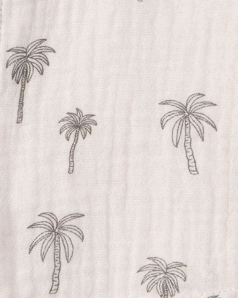 Baby Boy 2-Piece Gauze Top & Short Set in Palm Trees, image 4 of 5 slides