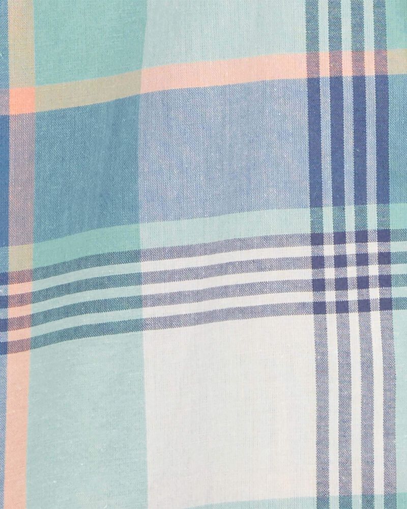 Kid Plaid Button-Front Shirt, image 2 of 3 slides