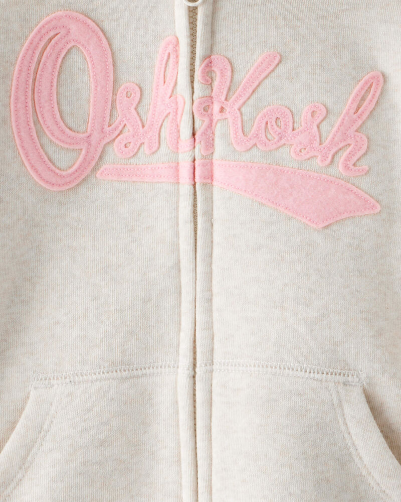 Toddler Solid French Terry Hooded Jacket, image 2 of 3 slides