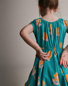 Toddler Girl Avenue Twirl&trade; Dress in Floral Print - Teal, image 4 of 5 slides
