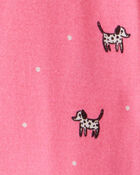Baby Girl Dalmatian Print 100% Cotton Long-Sleeve 2-Way Zip 1-Piece Pyjamas - Pink, image 3 of 5 slides