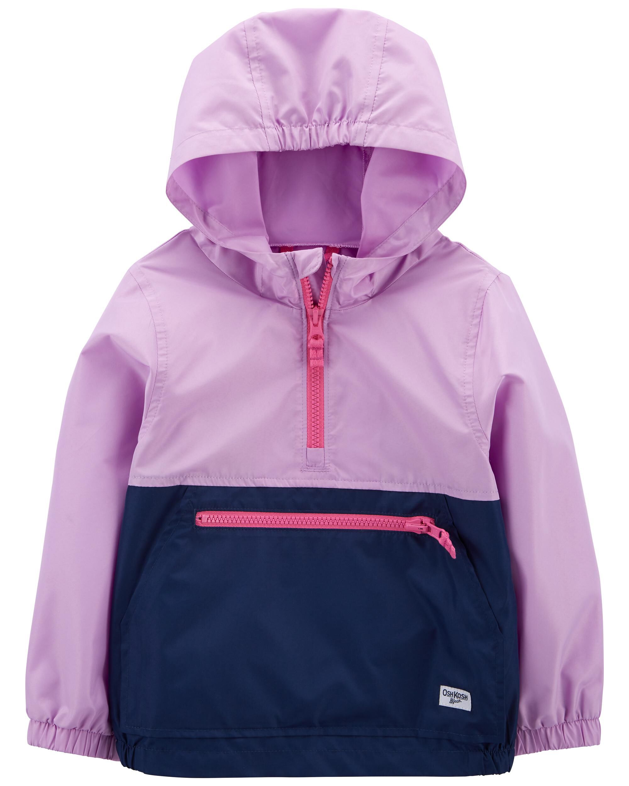 Pink pullover windbreaker top