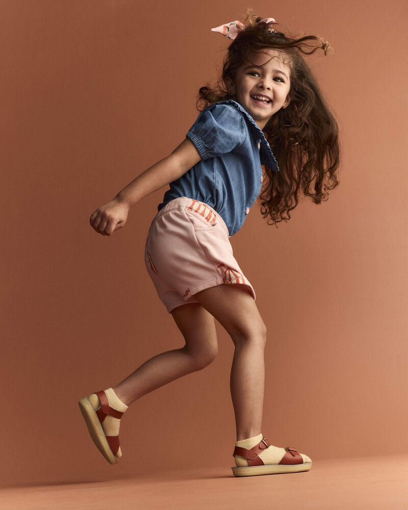 Tout-petit fille - Jupe-short asym&eacute;trique &agrave; imprim&eacute; grand chapiteau - Rose clair, image 4 sur 7 diapositives