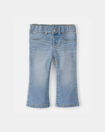 B&eacute;b&eacute; fille - Jeans en denim &agrave; jambe &eacute;vas&eacute; - D&eacute;lav&eacute; clair, 