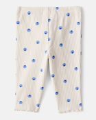 Baby Girl Blueberry Print Cotton Pull-On Pants - White, image 2 of 4 slides