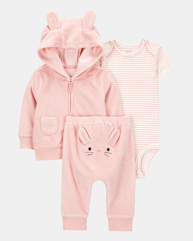 Baby 3-Piece Bunny Little Cardigan Set, image 1 of 5 slides