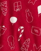 Kid Holiday Print 2-Piece Pyjama Set - Red, image 2 of 3 slides