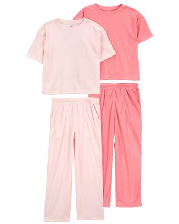 Kid 4-Piece Cropped Pyjama Tees & Pants Set, 
