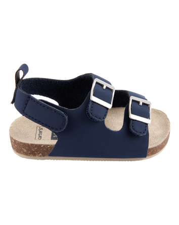 Baby Buckle Faux Cork Sandals, 