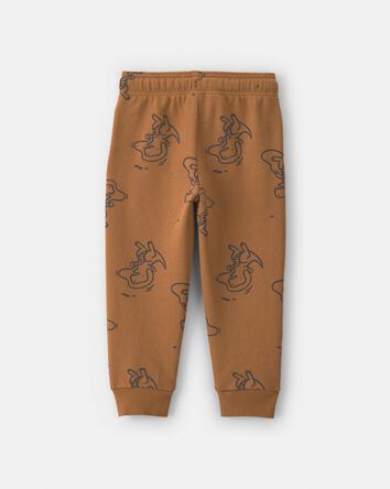 Pantalon de jogging en jersey bouclette &agrave; motif dinosaure pour tout-petit - Brun, 