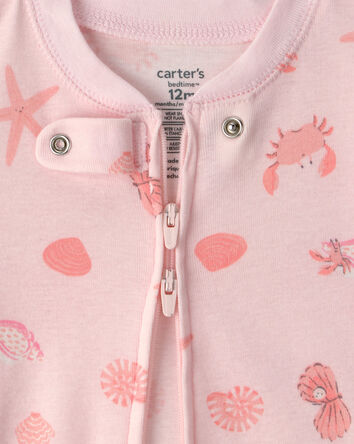 Baby Girl Seashell 100% Cotton Snug Fit 1-Piece pyjama - Pink, 