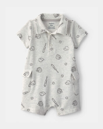 Baby Boy Sports Romper - Grey, 