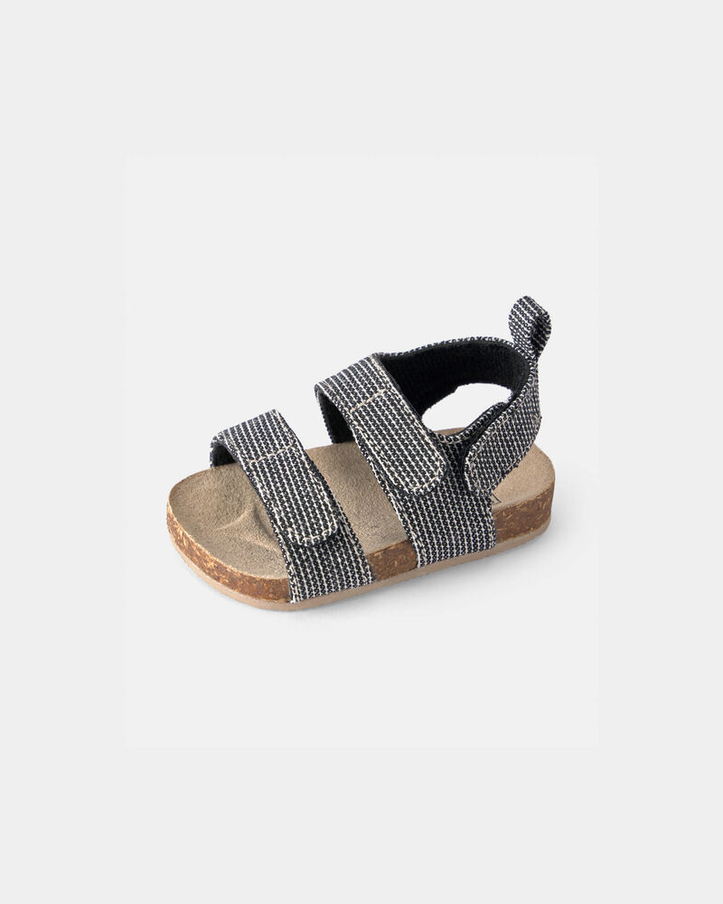 Baby Boy Striped Sandals - Black, image 6 of 6 slides