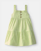 B&eacute;b&eacute; fille - Robe &agrave; &eacute;tages et rayures - Vert, image 1 sur 4 diapositives