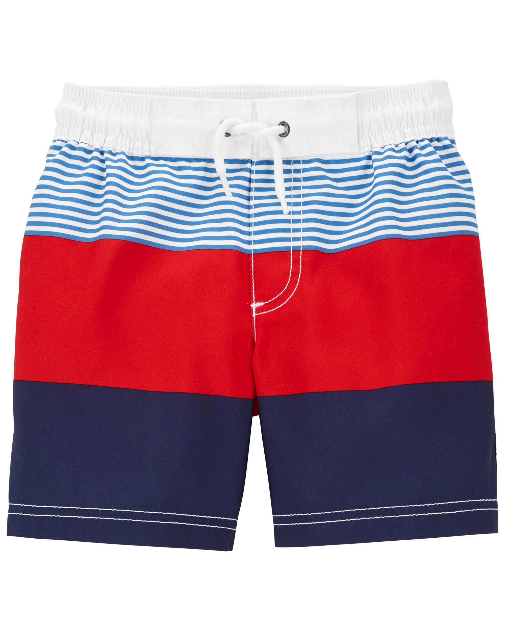 Red white and discount blue swim trunks