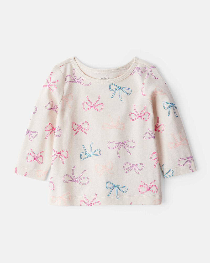 Baby Girl 3-Piece Bow Heart Print Long-Sleeve Dress Set - Orange
, image 3 of 6 slides