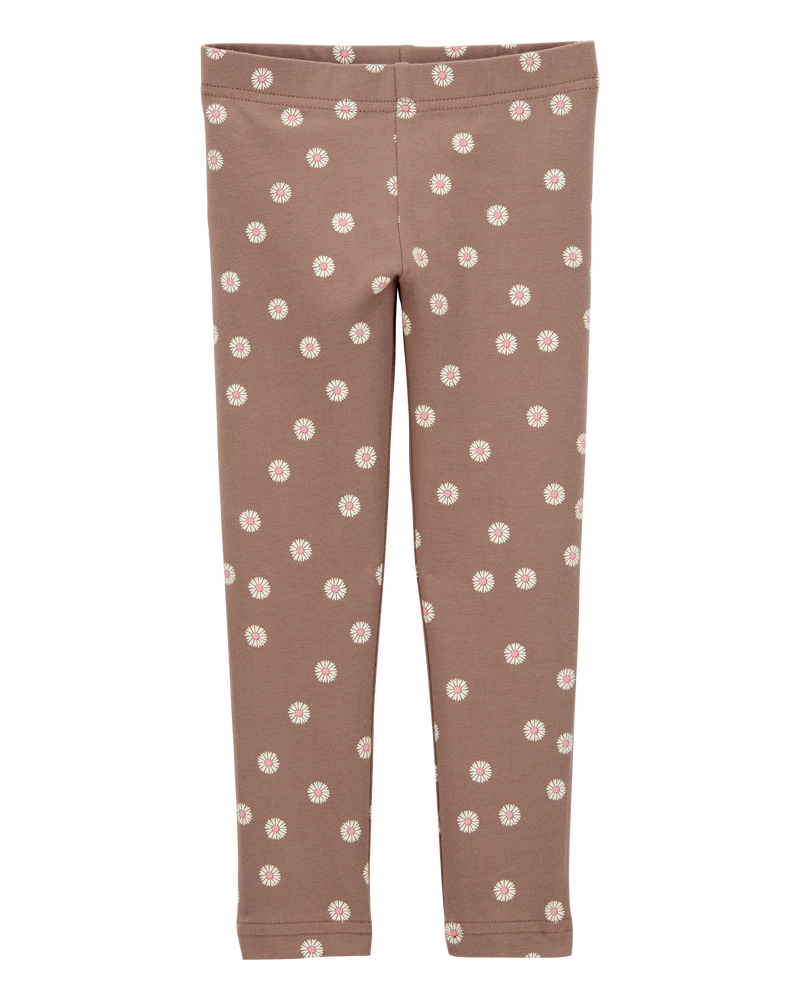 Toddler Girl Floral Stretch Leggings - Brown, image 5 of 7 slides