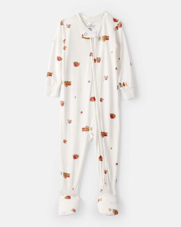 Bébé - Pyjamas 1 pièce à fermeture éclair 2 voies Barn Print PurelySoft - Ivoire, 