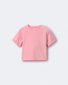 Toddler Girl Rolled Cuff Tee - Light Pink, image 2 of 5 slides