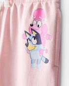 Toddler Girl Bluey French Terry Drawstring Joggers - Pink, image 2 of 6 slides