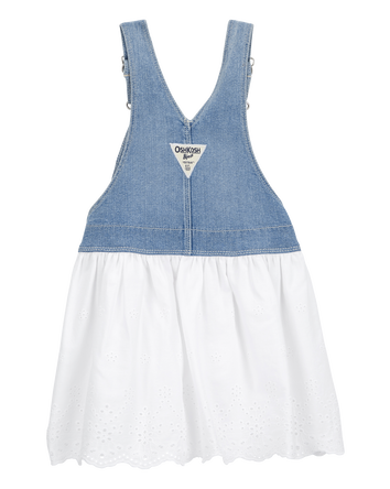 Baby Denim Eyelet Jumper Dress, 