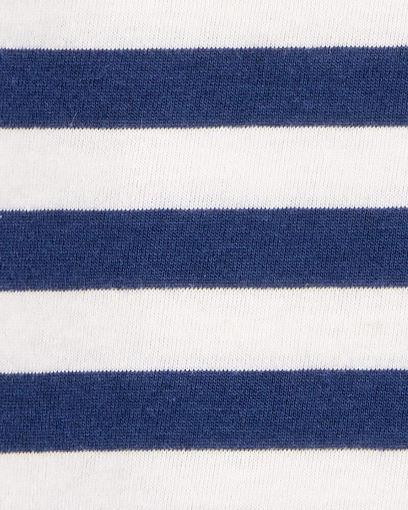 Baby Striped Short-Sleeve Pocket Tee - Navy, image 2 of 3 slides