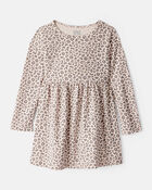 Toddler Girl Leopard Print Long-Sleeve Dress - Brown, image 1 of 4 slides