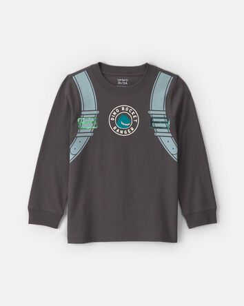 Toddler Boy Dino Jet Pack Long-Sleeve Graphic Tee - Grey, 