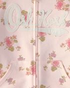 Tout-petit fille - Blouson OshKosh &agrave; capuchon, fermeture &agrave; glissi&egrave;re et logo, motif floral - Rose, image 3 sur 3 diapositives