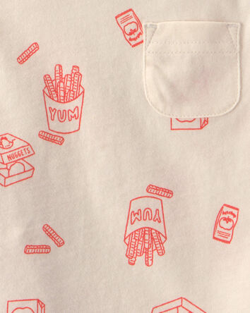 Baby Boy 2-Piece Snack Time Top & Short Set - Cream/Red, 