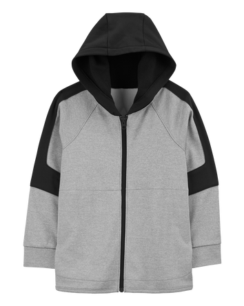 Kid Colourblock Active Mesh Knit Jacket - Grey, 