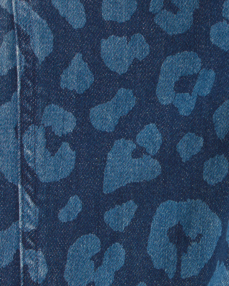 Toddler Girl Leopard Denim Wide-Leg Jeans - Dark Wash, image 3 of 5 slides