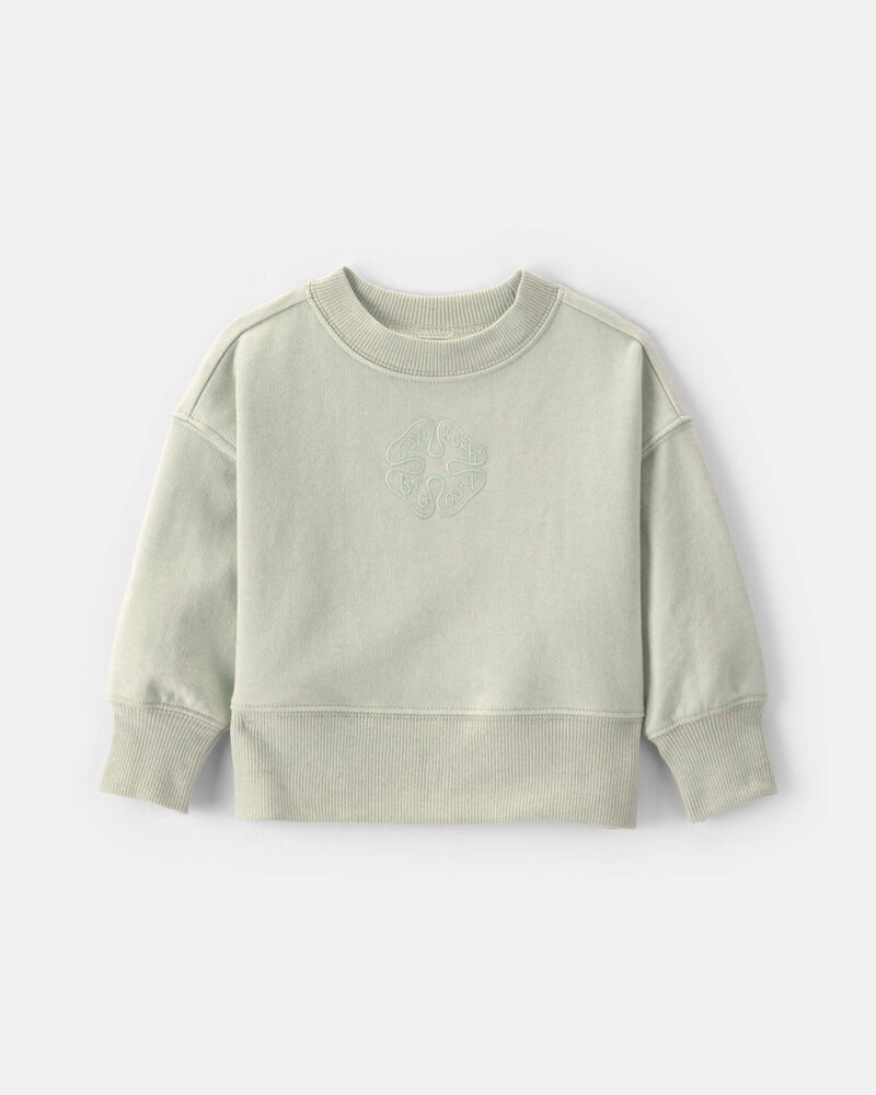 Baby Girl OshKosh Logo French Terry Pullover Sweatshirt - Green, image 1 of 3 slides