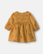 B&eacute;b&eacute; fille - Robe manches longues en serg&eacute; &agrave; motif fer &agrave; cheval &ndash; Kaki, image 1 sur 4 diapositives