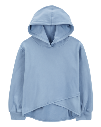 Kid Criss Cross Fleece Hoodie - Blue, 