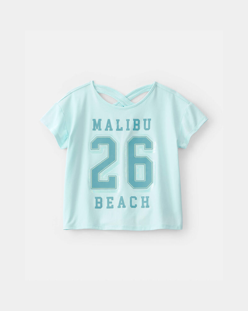 Girls 'Malibu Beach' Active Top - Blue, image 1 of 4 slides