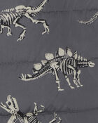 Kid Fossil Dino Print Packable Puffer Jacket, image 5 of 6 slides