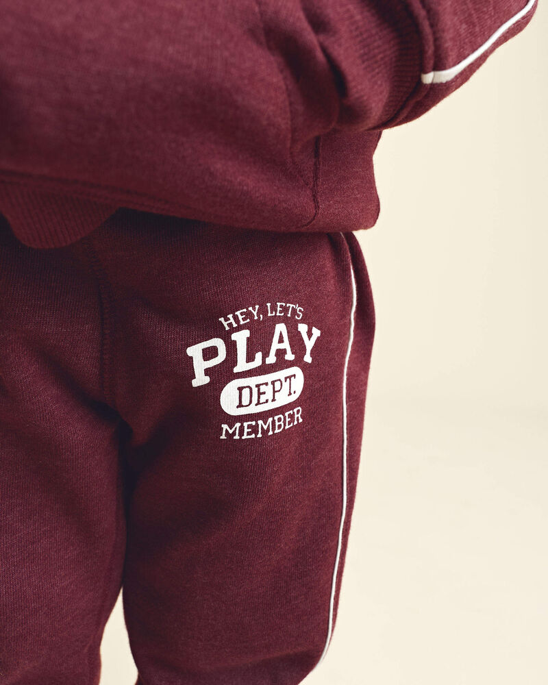 Pantalon de jogging en jersey bouclette &laquo;Play&raquo; pour tout-petit - Bourgogne, image 7 sur 7 diapositives