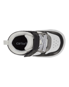Baby Every Step® First Walker  Faux Leather Fashion Sneakers - White/Black, image 4 of 7 slides